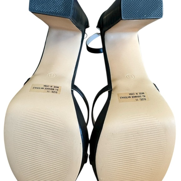 Lulus Black Platform Ankle Strap Block Heels Sandal NWOB - Picture 8 of 9